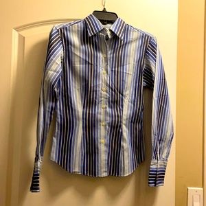 Thomas Pink button down shirt. Shades of blue stripes